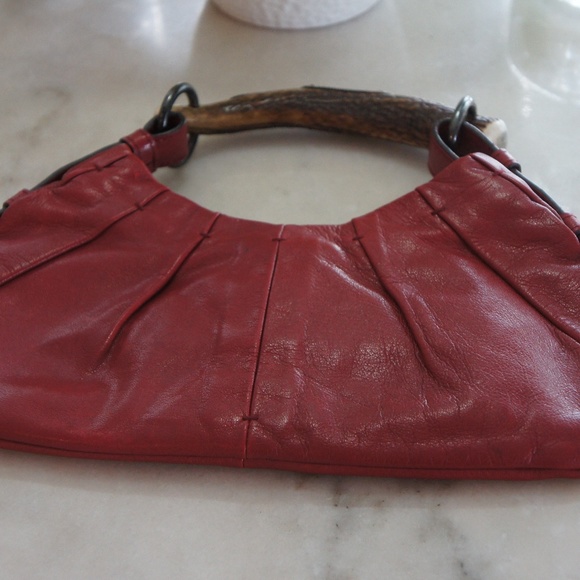 YSL Handbags - Yves Saint Laurent YSL Mombassa Red Leather Satche